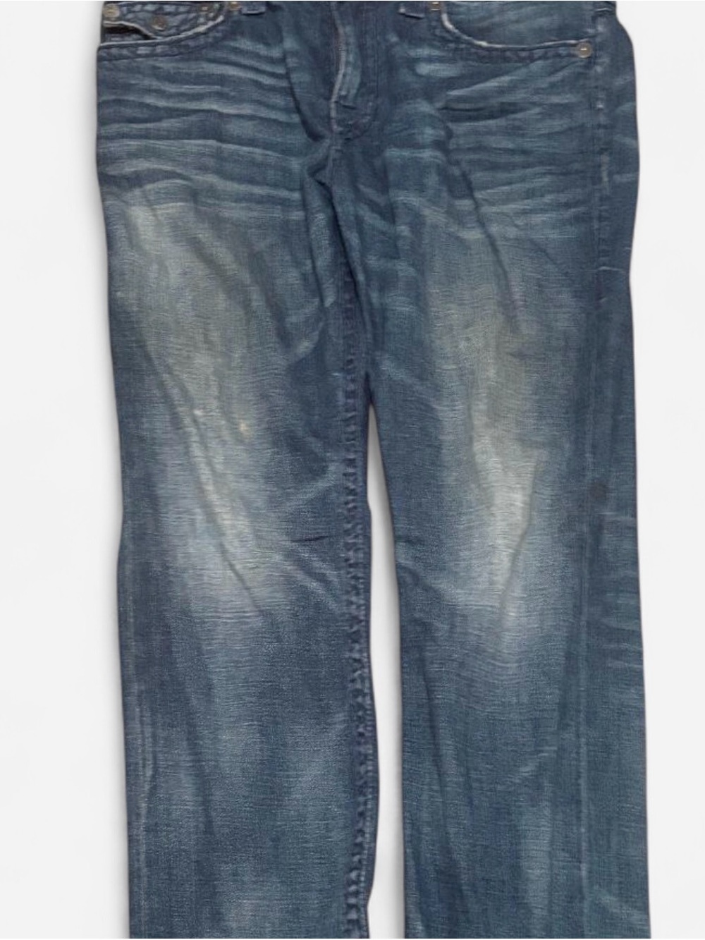 True Religion Men's Faded Blue Straight Jeans - Picture 2 of 5
